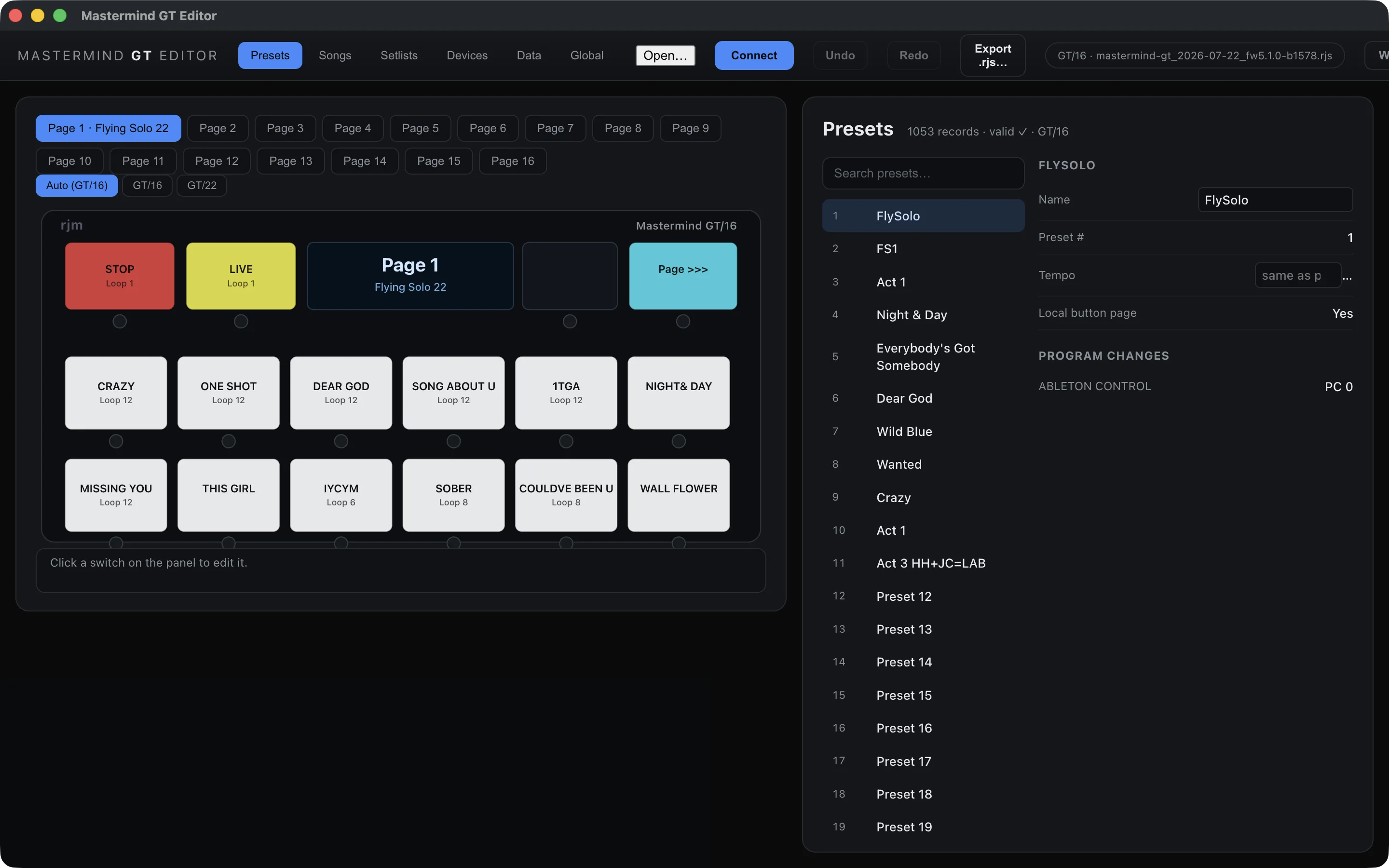 Mastermind songs workspace on Mac