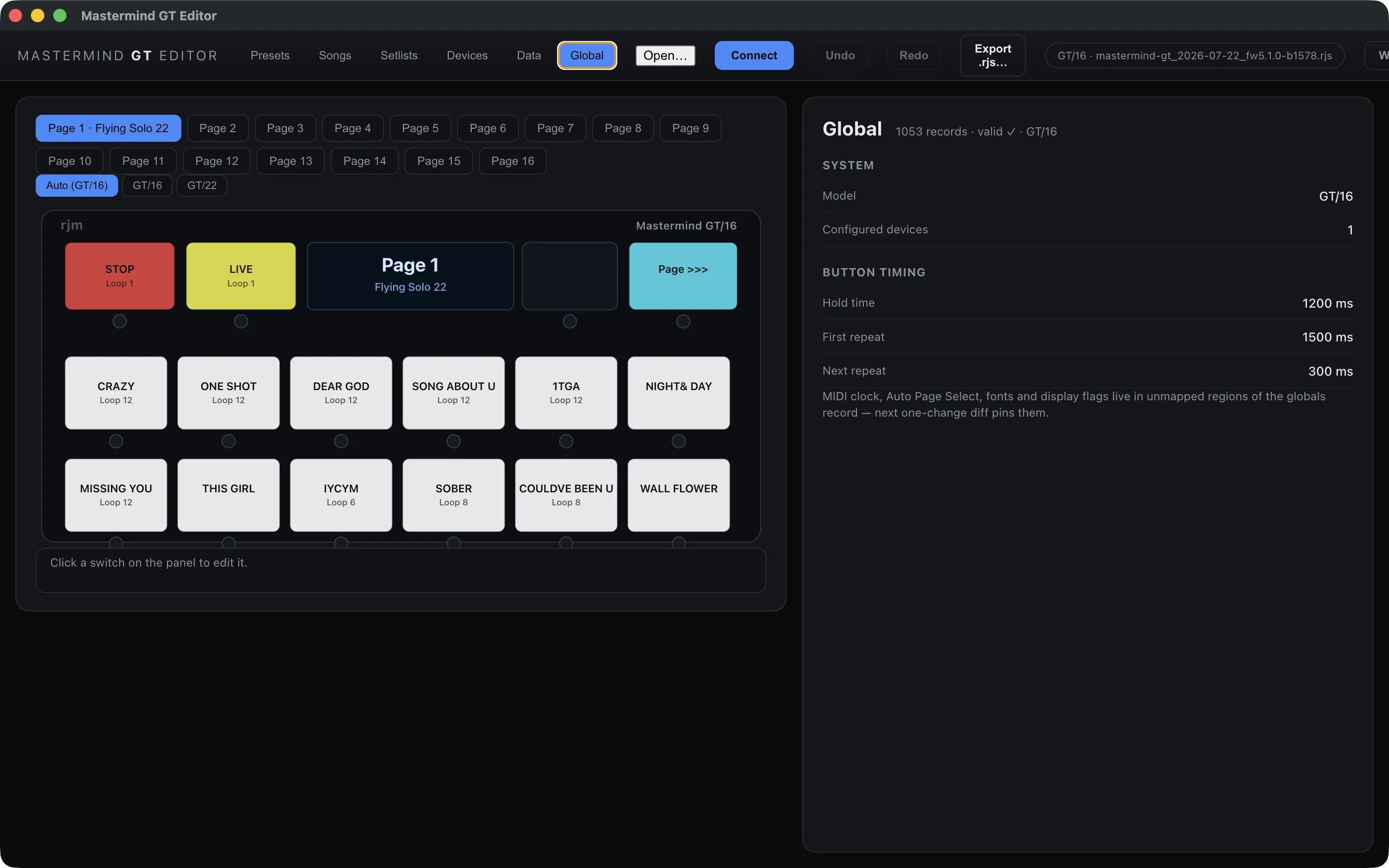 Mastermind global settings on Mac